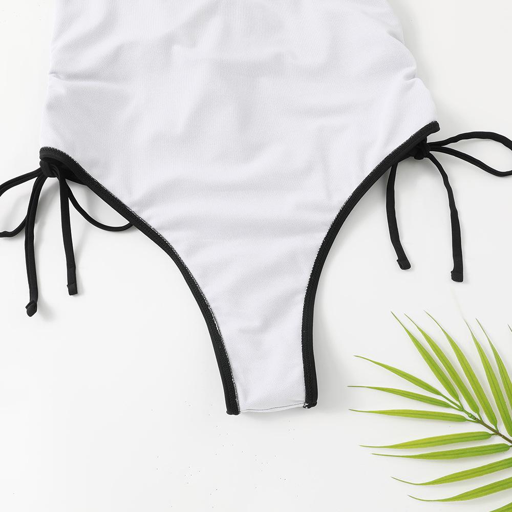 Costume da bagno sexy a fascia intera da donna 2023 stile europeo e americano, tinta unita e stampato