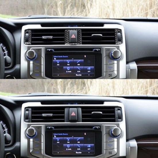 For Toyota 4Runner 10-20 Luxury Carbon Fiber Car Center AC Vent Frame Cover