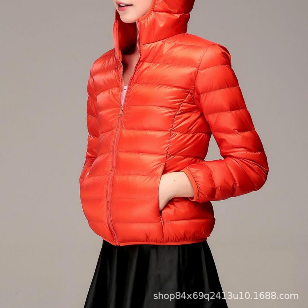Novo Casaco Curto Acolchoado de Algodão para Mulher, Leve, Grosso, Quente, Ajuste Slim, Versão Coreana, Moda, Seda e Algodão, Sem Saco de Armazenamento