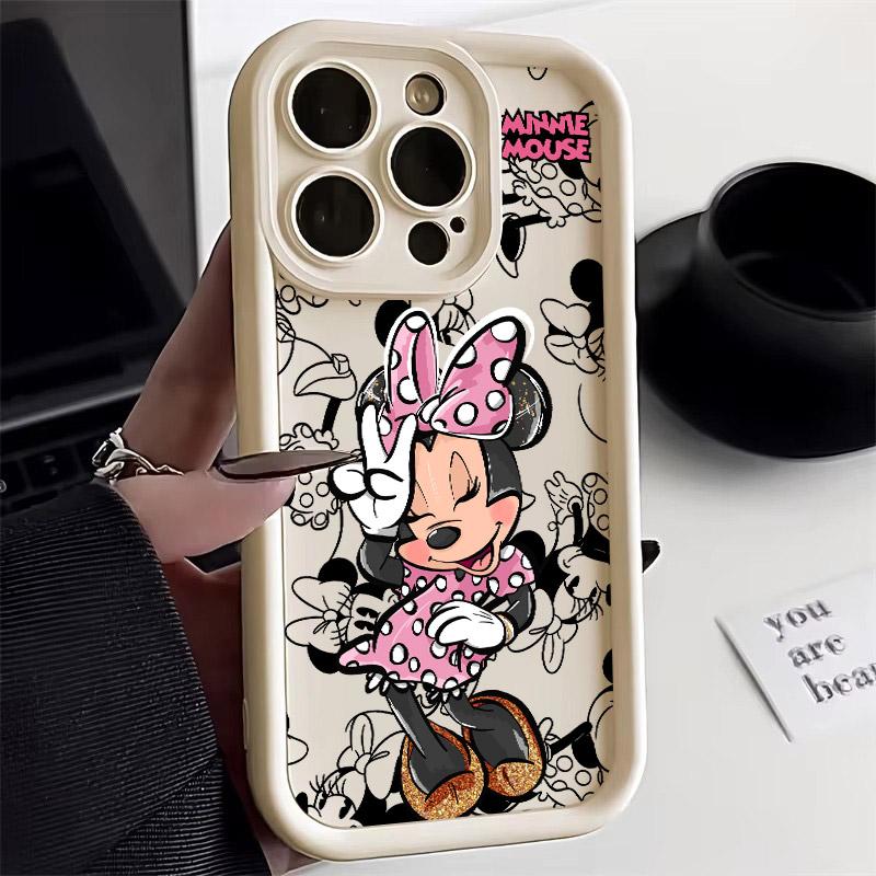 Pink Minnie Mouse Phone Case For iPhone 17E 11 12 13 14 15 16 17 Pro Max Fundas 17 Air Plus 16e Mini Silicone Back Cover