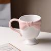 300ml Bow Coffee Mug Cute 3D Bow Tie Ceramic Coffee Mug High Temperature Resistance for Hot Cold Drinks