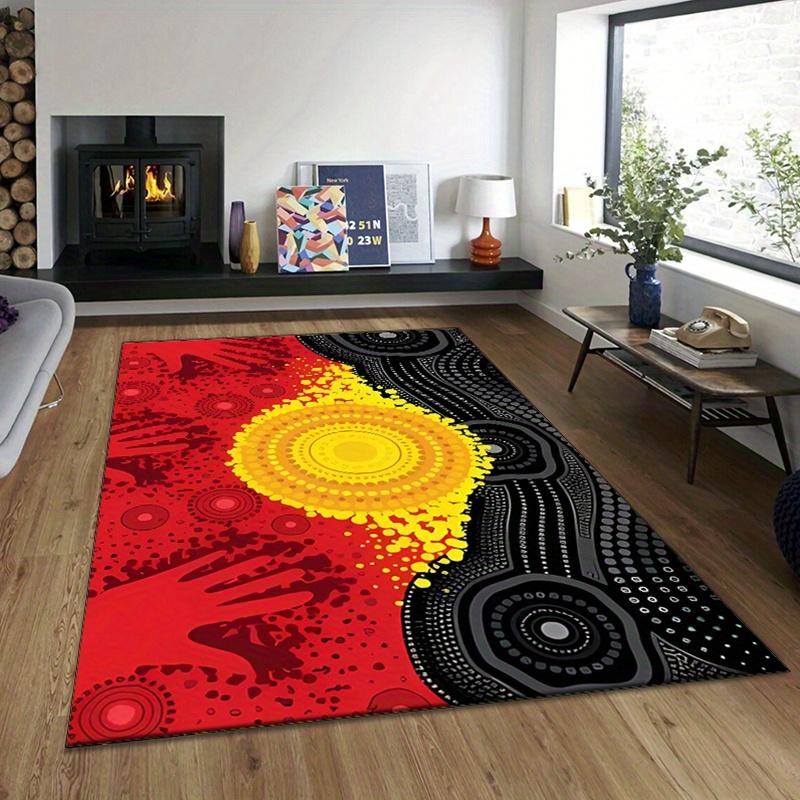 Crystal Velvet Regional Style Pattern Printed Area Rug Carpet for Bedroom Living Room Home Decor Rugs Mat Non Slip Mat Rug for Bedside