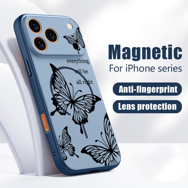 White Marble Pattern Case For iPhone 17 Pro Max Magnetic For Magsafe Hybrid Slim Matte Cover For iPhone 16 15 14 13 Pro Max
