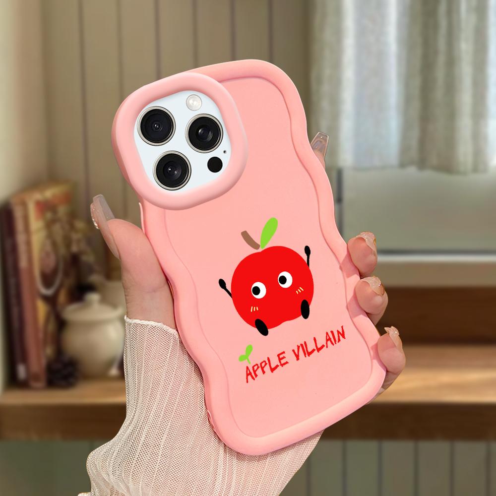 For iPhone Redmi 13 13C 14C Note 13 12 Pro Samsung A05 A06 A13 A14 A15 A16 Honor X6 X6a X8 X8a Cute Fruits Pattern Soft Silicone Wave Edge Phone Case