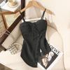 Spicy Girl Irregular Denim Bandeau Top – Sexy, Slimming Summer Style for Women