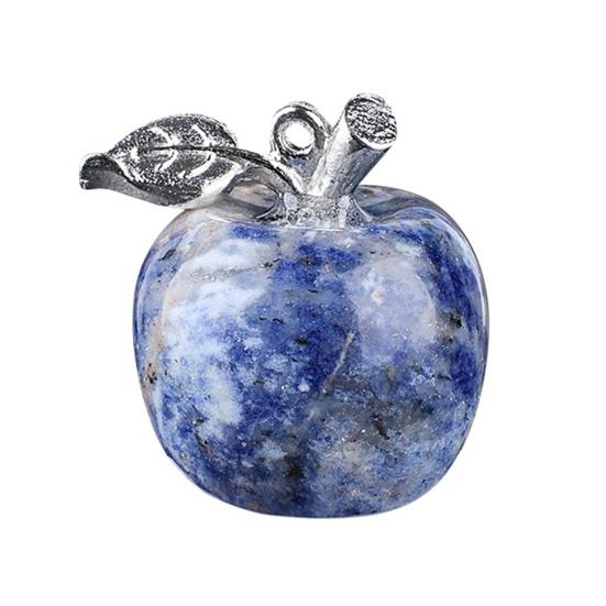 

DIY Necklace Pendant Fruit Shape Natural Faux Crystal Pendant with Electroplated Silver Leaf Buckle 20mm Mini V