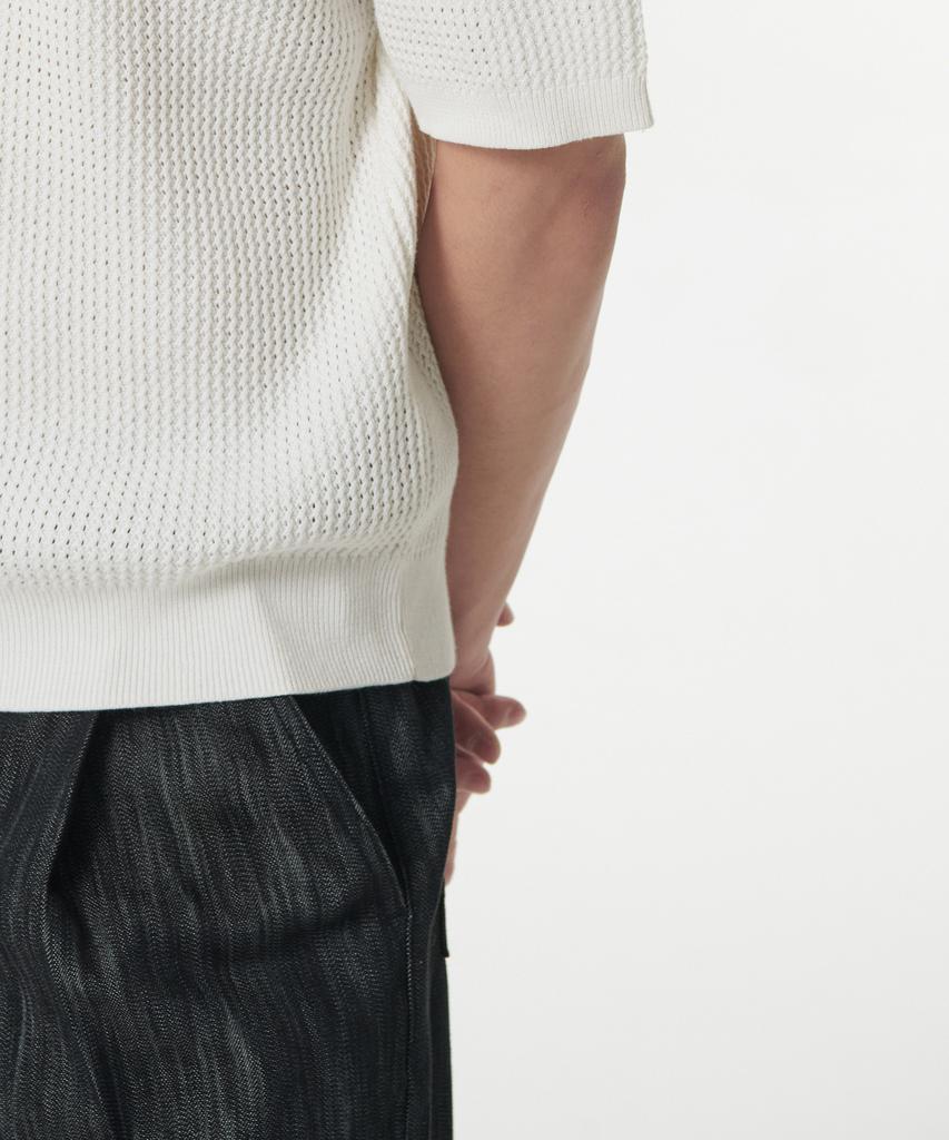 Musinsa Standard Crochet Crew Neck Short Sleeve Knit [Ivory]