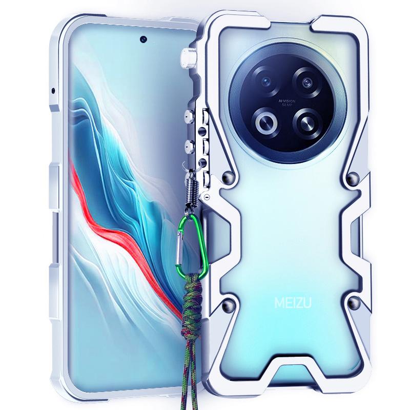 

For Meizu Note 22 Pro Armor Screw Metal Frame Shockproof Cover For Meizu 21 Note Meizu21 Aluminium Bumper Case Heavy Duty Fundas Meizu 21 Note срібний
