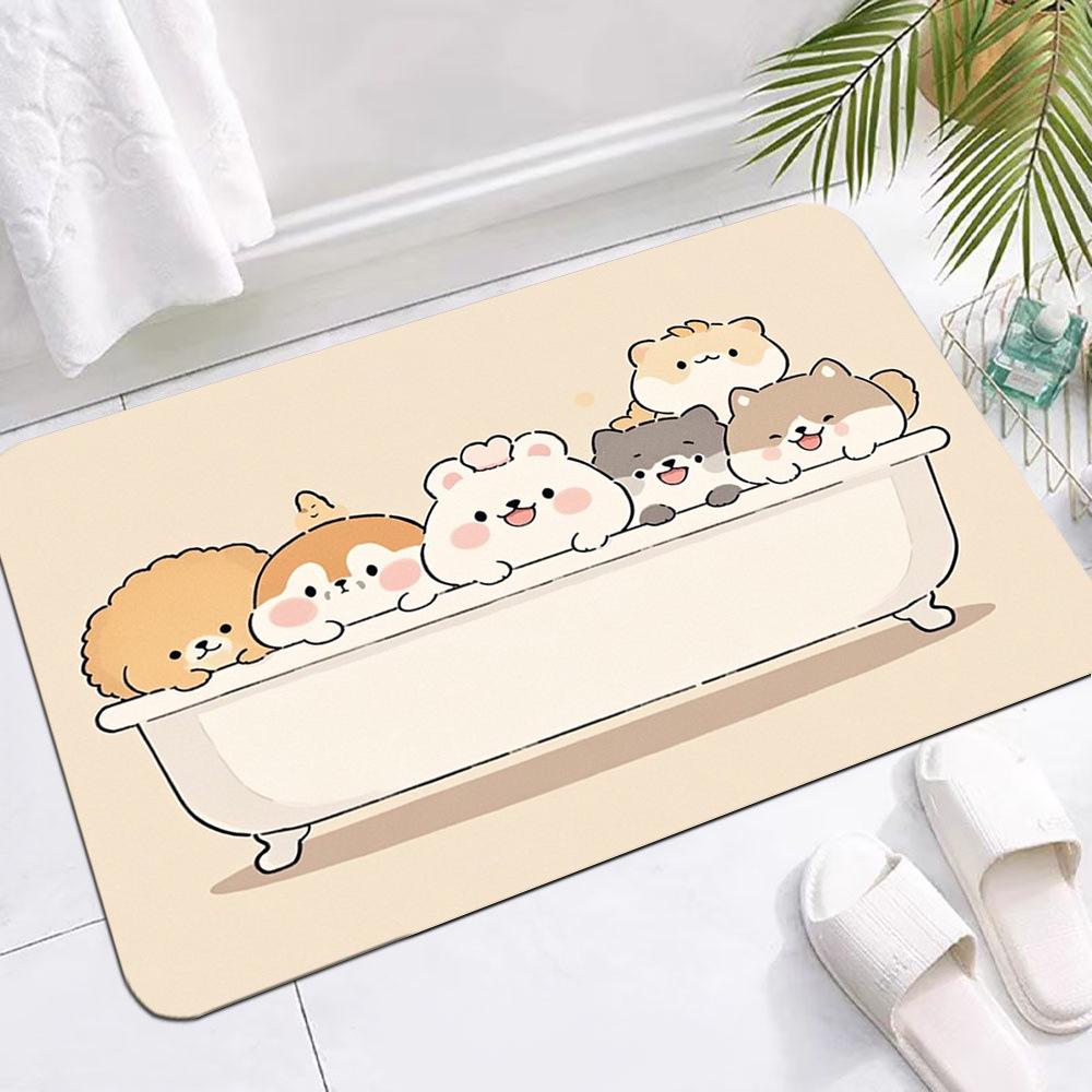 Capybara Cartoon Anti-Slip Diatom Mud Bathroom Mat - Water Absorbent Foot Mat for Toilet and Door. 40*60cm New Diatom Mud