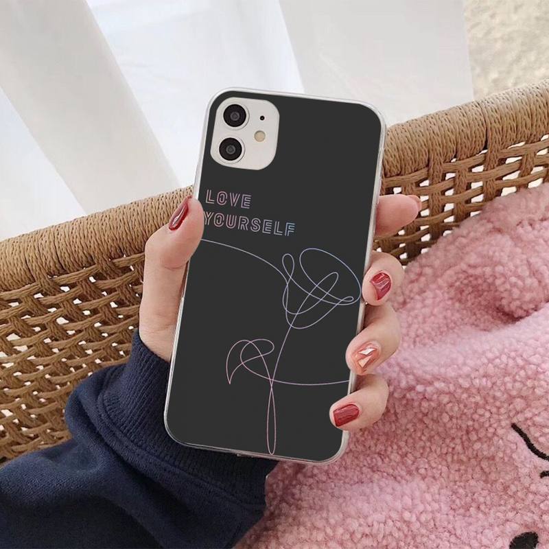 Cute Love Yourself Phone Case for iPhone 11 12 13 Mini Pro XS MAX 8 7 6 6S Plus X 5S SE 2020 XR Cover