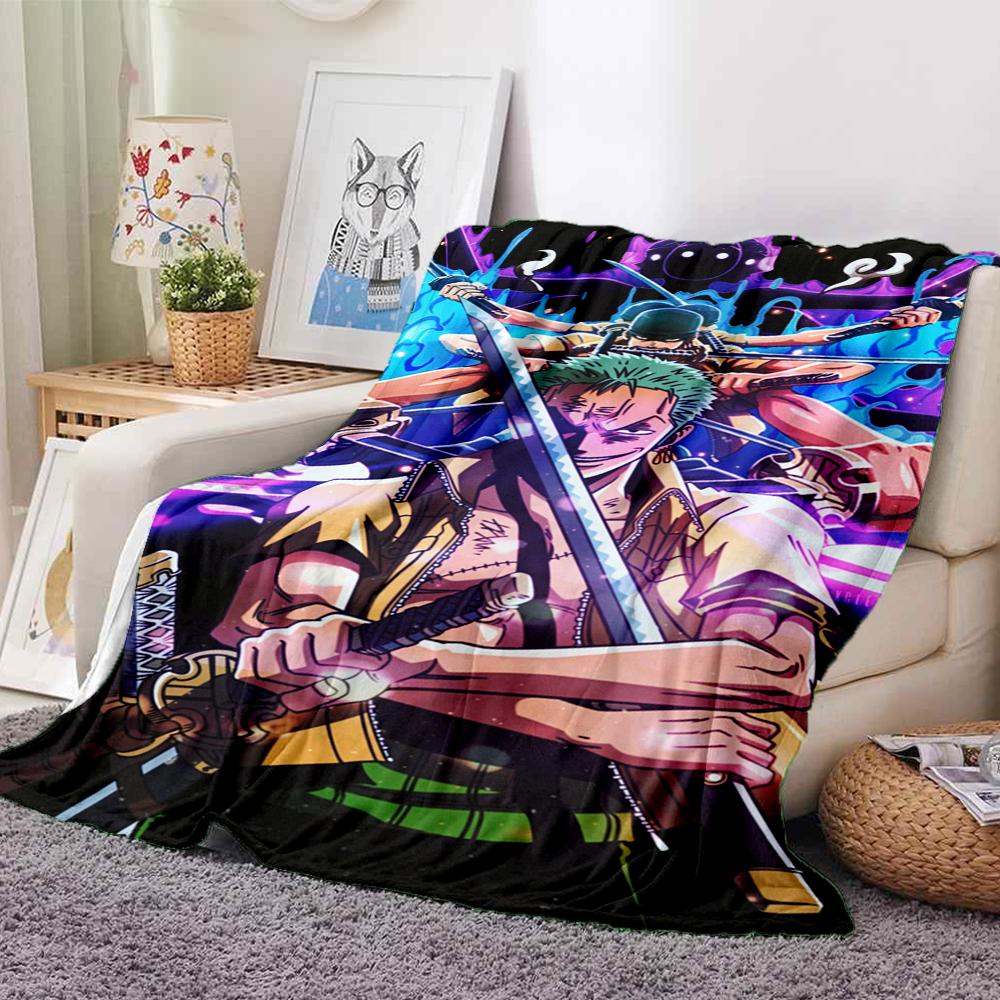 1Pc One Piece Zoro'S Determination Flannel Blanket, Soft And Comfortable, Casual Warm, Camping Travel, Christmas, Halloween Xmas Gift L1180