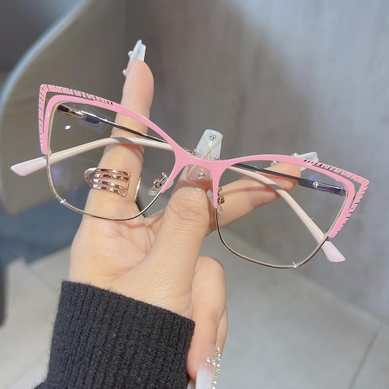 

Fashionable High-definition Anti Blue Light Glasses for Men and Women, Ultra Light Computer Glasses, Metal Flat Light Glasses розовый