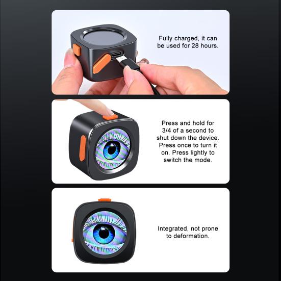 Demon Eyes Bicycle Taillight App Controlled IP64 Waterproof USB Rechargeable MTB Road Mountain Bike Night Riding Warning Rear Lamp