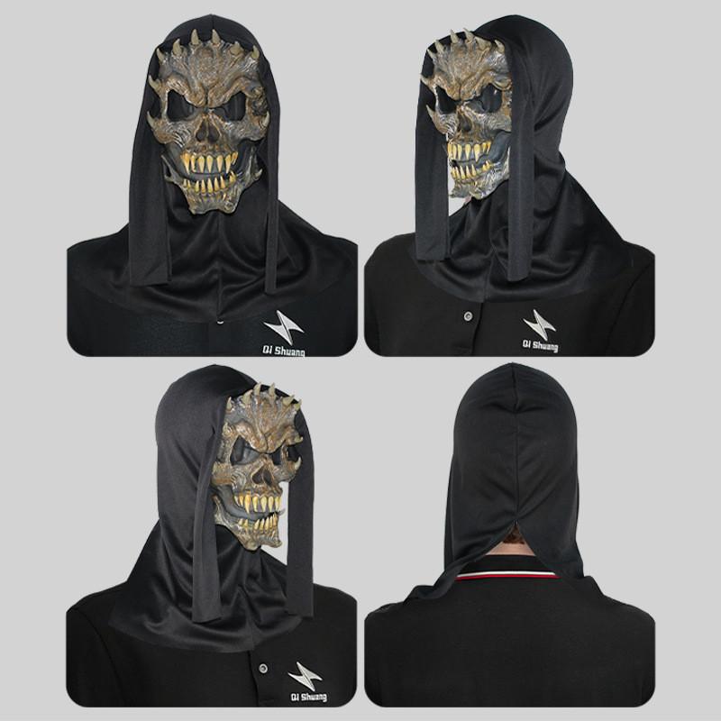 Eng rubberen monstermasker voor Halloweenfeest, kostuum, spookgezichtdecoratie