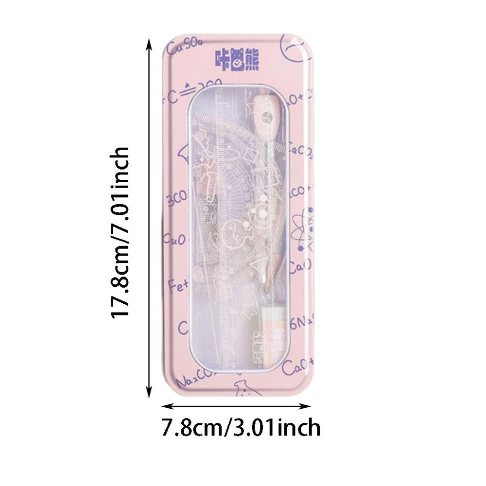 8Pcs/Set Multifunctional Ruler Compass Set Student Stationery Gift Student Drawing