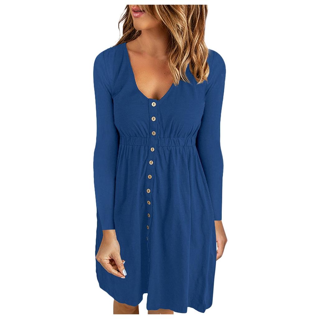 A Fashionable Solid-colored Loose Dress For Ladies