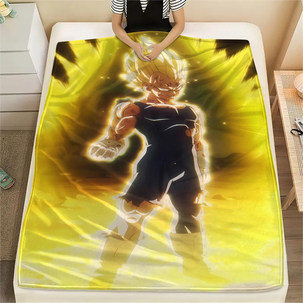 Vegeta Dragon Ball Pattern Flannel Blanket, High Quality Comfortable for All Seasons, Home Decor, Warmth and Comfort, Perfect for Gifts.