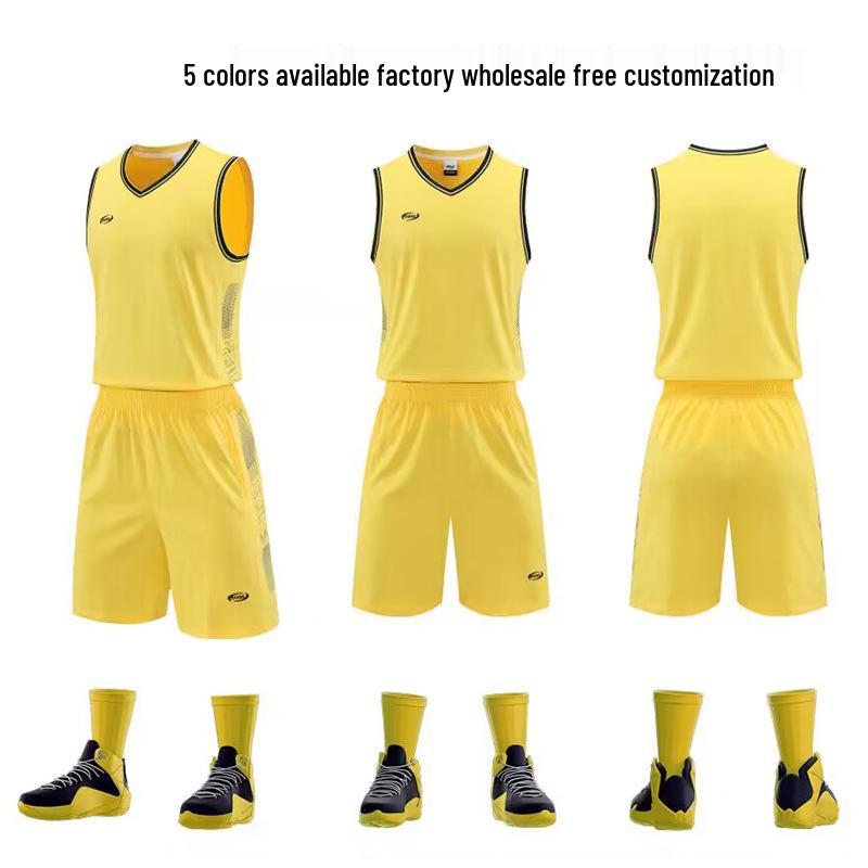 

Custom Men s Basketball Team Uniform Set with Logo Printing XXXL жовтий