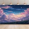 One Piece Set of 2D Flat Background Cloth - Starry Sky Landscape Pattern One Piece Set of Photography Background Banner
