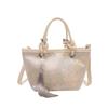 Embroidered Scenery Mini Tassel Pink Bag for Women Chinese Style Lady Casual Tote Handbags and Purse Female Small Phone Bags
