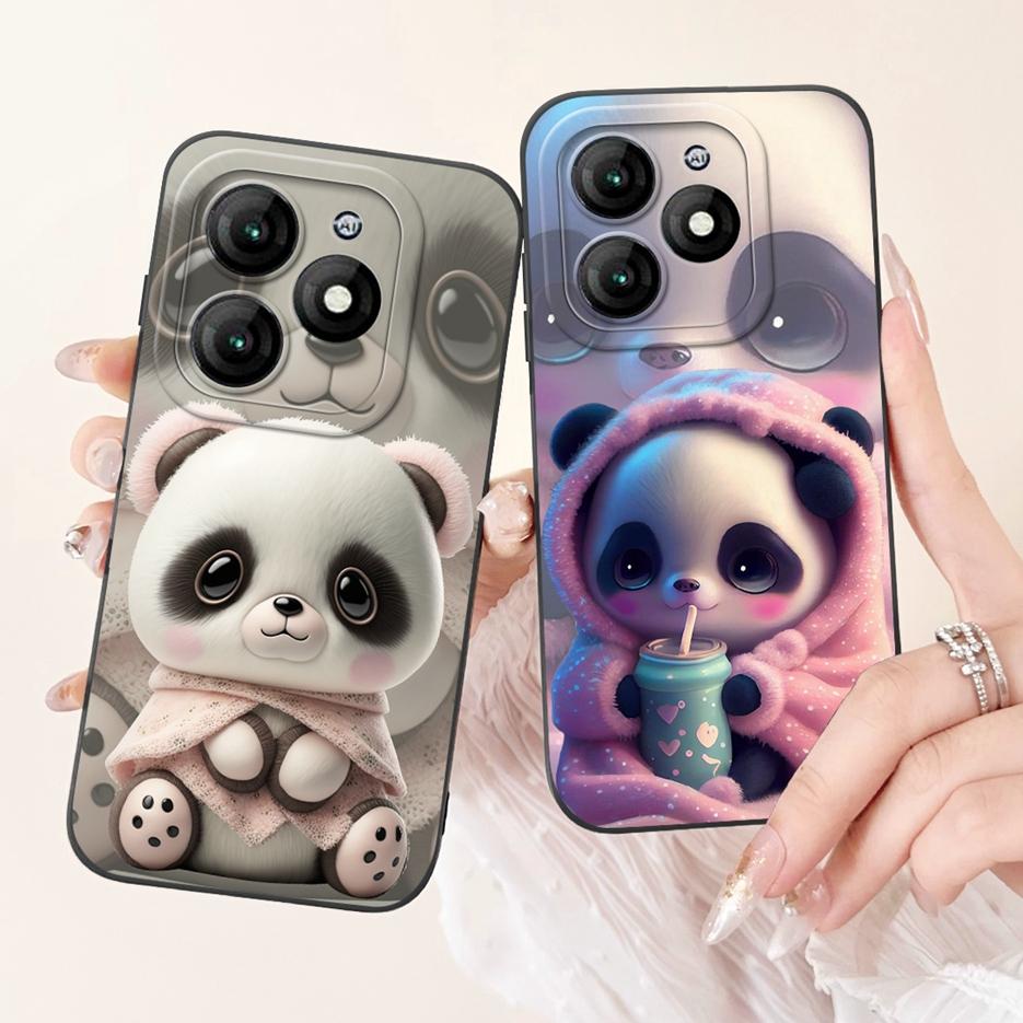 For Itel A70 Case A665L Cute Panda Cartoon Cover Soft Silicone Shockproof Phone Case Fopr Itel A70 A 70 ItelA70 Back Cover Shell