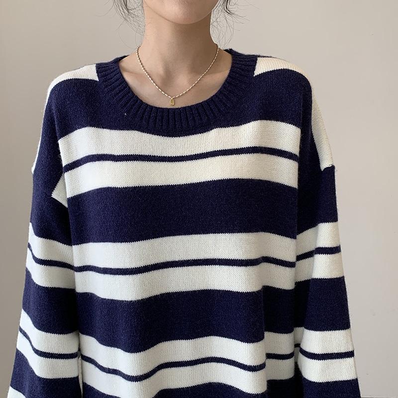 Long Sleeve Plus Size Knitted Vintage New In Dresses for Women Casual Loose Spring Autumn Winter Sweater Dress