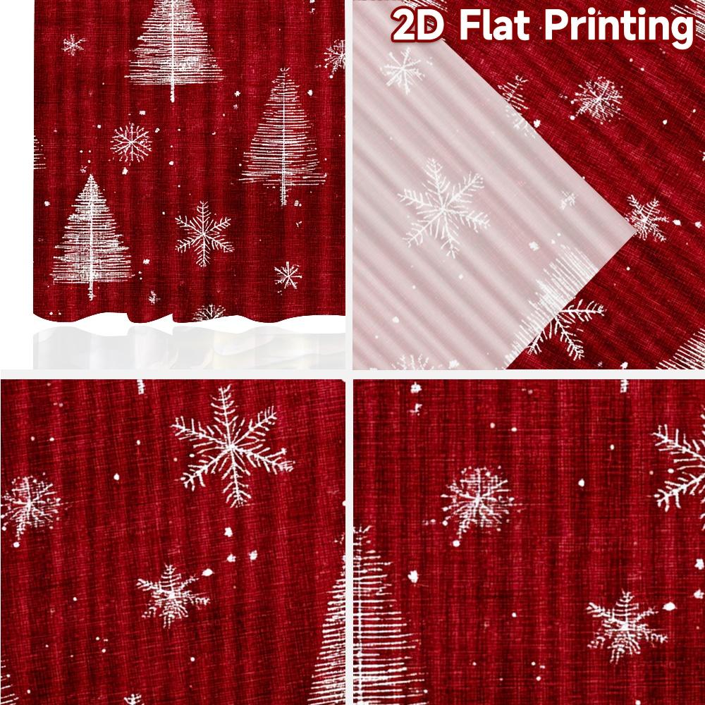 2 Stück, 2D-FLACHDRUCK Vorhänge (Ohne Stange) FestiveForest Holiday bedruckte Vorhänge Garnvorhänge Wärmeisolierung und Raum