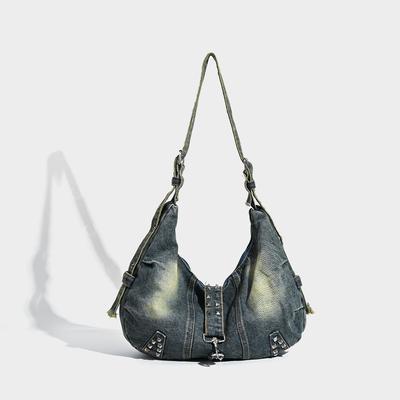 Retro Tote Bag, American Trendy Sweet and Cool Single-shoulder Bag, Student Daily Commuting Crossbody Bag