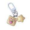 Milky Soft Butter Bear Star Keychain: Cute Cartoon Pendant for Backpack or Gift