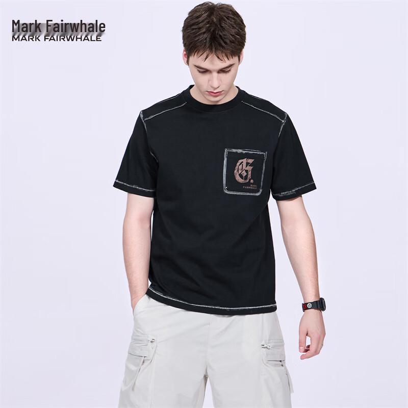 

Mark Fairwhale Men s American Retro Patch Pocket Cotton T-Shirt L