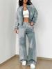 Color Tie-Dye Autumn And Winter New European And American Women'S Clothing Striped Printing Suit Women