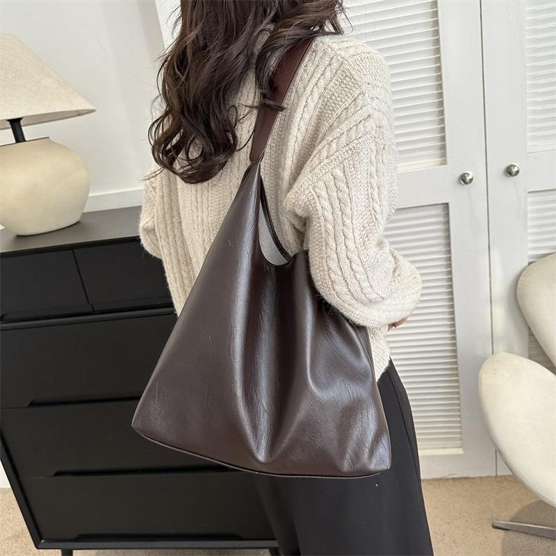 Spring New Korean Texture Trend Fashion Minimalist Casual Shoulder Tote Bag Women