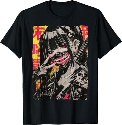 Japanische Streetwear Cyberpunk Y2K Retro Techwear Manga Anime T-Shirt