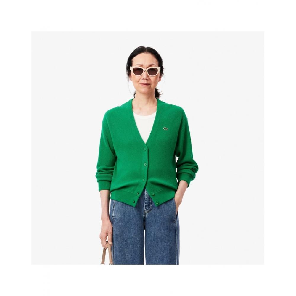 

LacoSte Women S ringS ringS V Neck Cardigan Af9545 54n Ldm 034