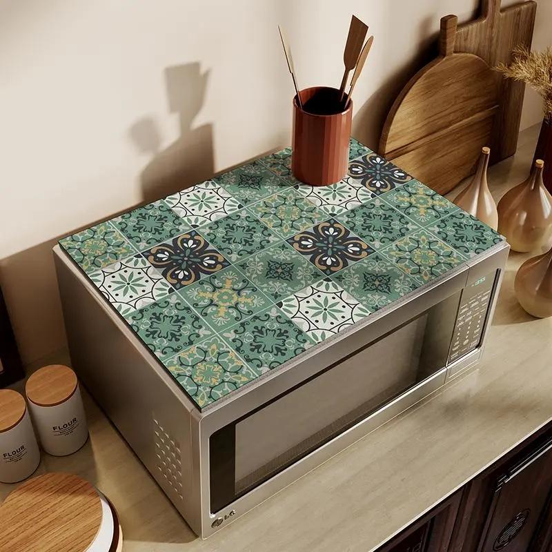Wasing Machine Top Dust Cover Microwave Cover Mat Microwave Oven Refrigerator Top Protector Kitchen Drain Pad Table Place Mat