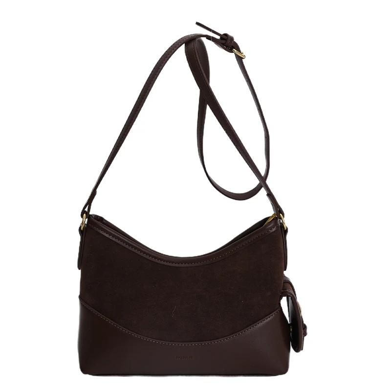 Light Luxury PU & Faux Suede Hobos Shoulder Bags for Women 2026 High Quality Matching Fashiable Popularity Crossbody Bags