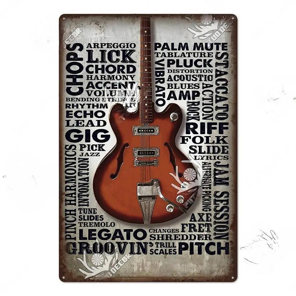 Vintage Musik Blechschild Rock Poster Plakette Metall Retro Wandkunst Dekoration Aufkleber für Bar Pub Man Cave Eisengemälde