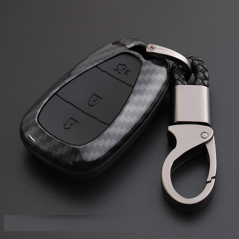 Interior Mouldings CARBON FIBER ABS CAR REMOTE KEY BAG HOLDER CASE FOR CHEVROLET MALIBU EQUINOX CRUZE CAMARO 2016 2017 2018 ACCE