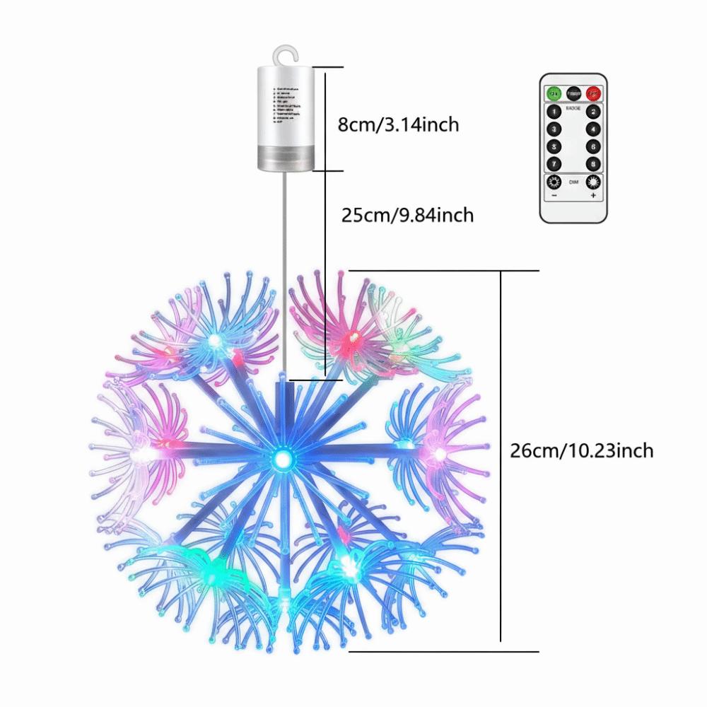 19LED Solar Ground Pendant Lamps 8 Modes Starburst Lamp LED Hanging Chandeliers  Christmas