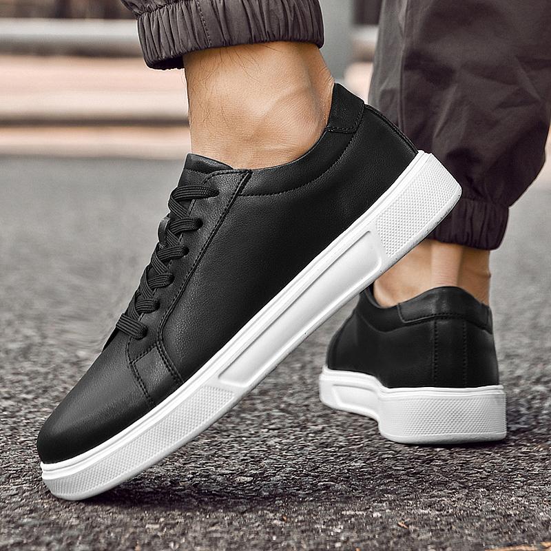 New Casual Leather Mens Walking Board Shoes High Quality Outdoor Non-Slip Sneakers Leisure Walk Oxford Shoes Travel Trainers