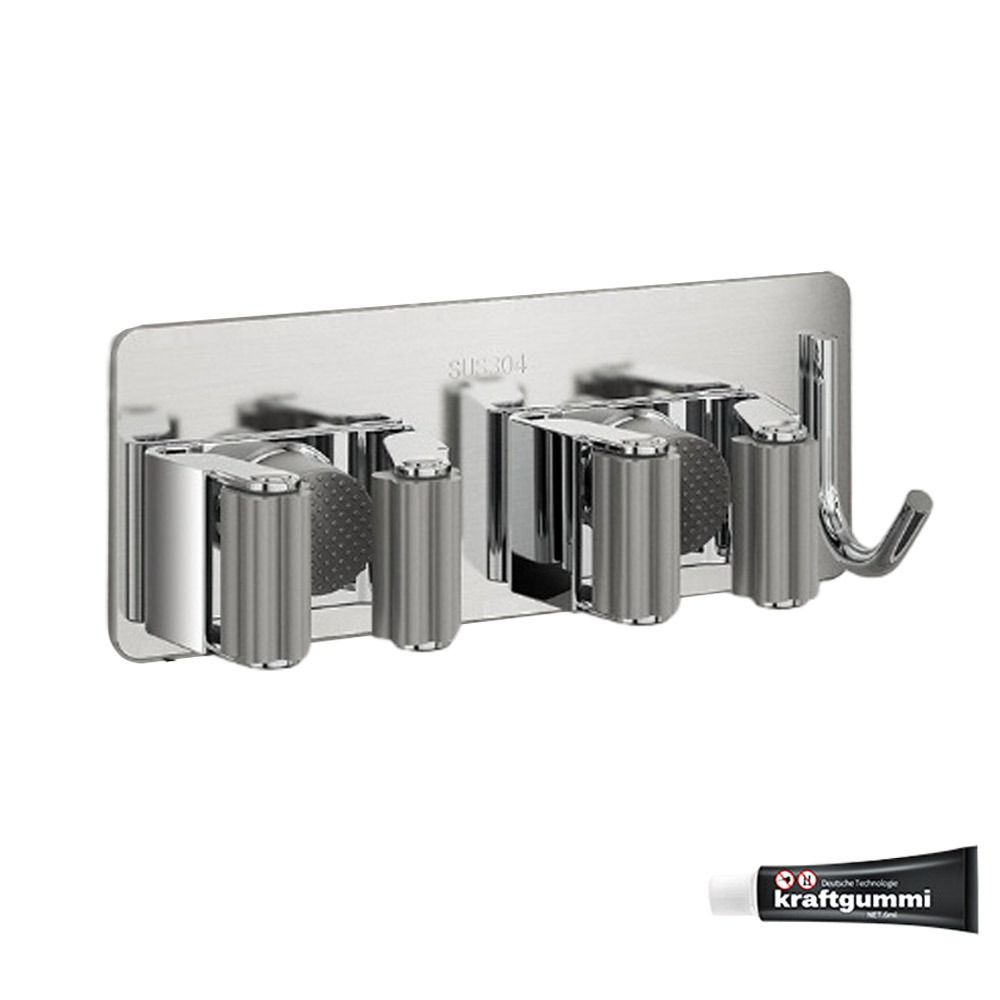 Waterproof Broom Rack 304 Stainless Steel Broom Hanger Multi-Purpose Mop Storage Rack  Household