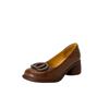 Retro Single Shoes Spring and Autumn Fashion Versatile Trend Round Head Soft Sole Thick Heel Women Retro Style Versatile Soft Sole Single Shoes Comfo