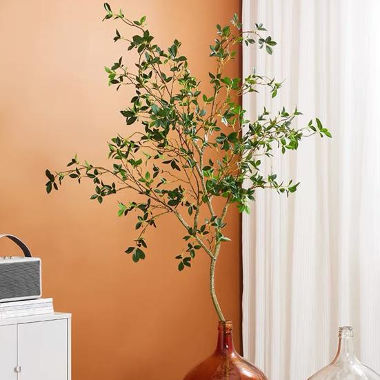 Fake Plant Non-fading Household Stuff Increase Vitality Living Room Decoration Camellia Leaf Attractive DIY Increase Vitality