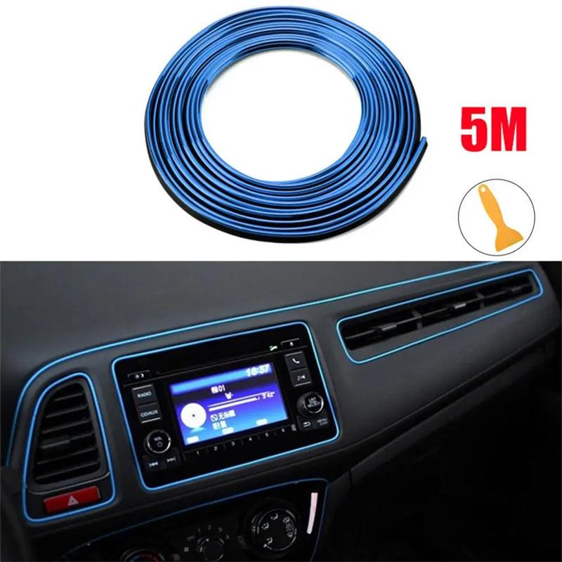 5M Universal Car Moulding Decoration Strips - Flexible Interior Trim for Dashboard Doors Panels - DIY Auto Styling Upgrade Kit