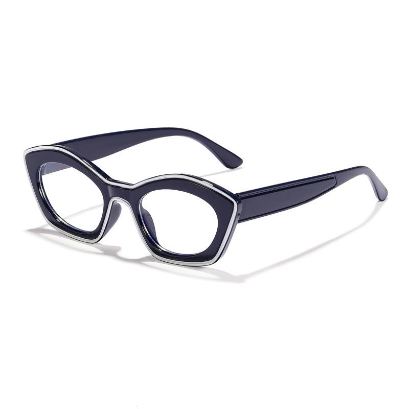 Europe and America Retro Cat Eye Anti-Blue Light Glasses Men Women Fashion Collide Color High Definition Eyeglasses