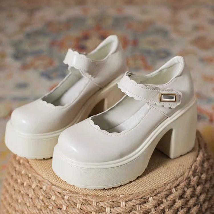 CM Mary Jane shoes new spring Japanese jk small leather shoes waterproof platform thick-soled thick high-heeled single shoes