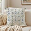 Mediterranean Blue Floral Pillow Case Breathable Organic Short Plush Cushion Covers WrinkleResistant Soft Durable