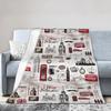 Union Jack Flag Of The UK Fashion Blankets Flannel British London Symbols Soft Throw Fashion Blanket for Airplane Travel Quilt Portable