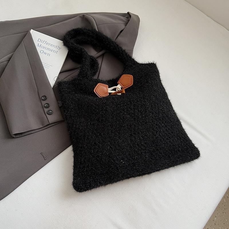 

Французская полая хлопковая нить плетеная сумка литературный и художественный фанат ручной работы игла крючок наплечная сумка праздничный ветер большая вместимость портативная сумка-тоут чёрный