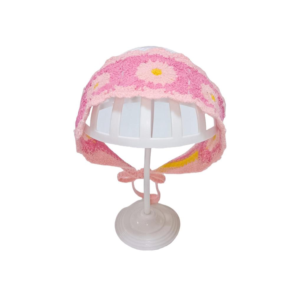 Ręcznie robiona szydełkowa trójkątna chusta na głowę: Francuski Retro, Wszechstronny, Styl Pastoralny